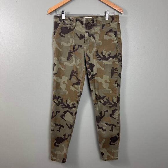 Sanctuary Palmer Cigarette Chino Pant in Mineral Camo Green Camouflage size 28 - Picture 1 of 7